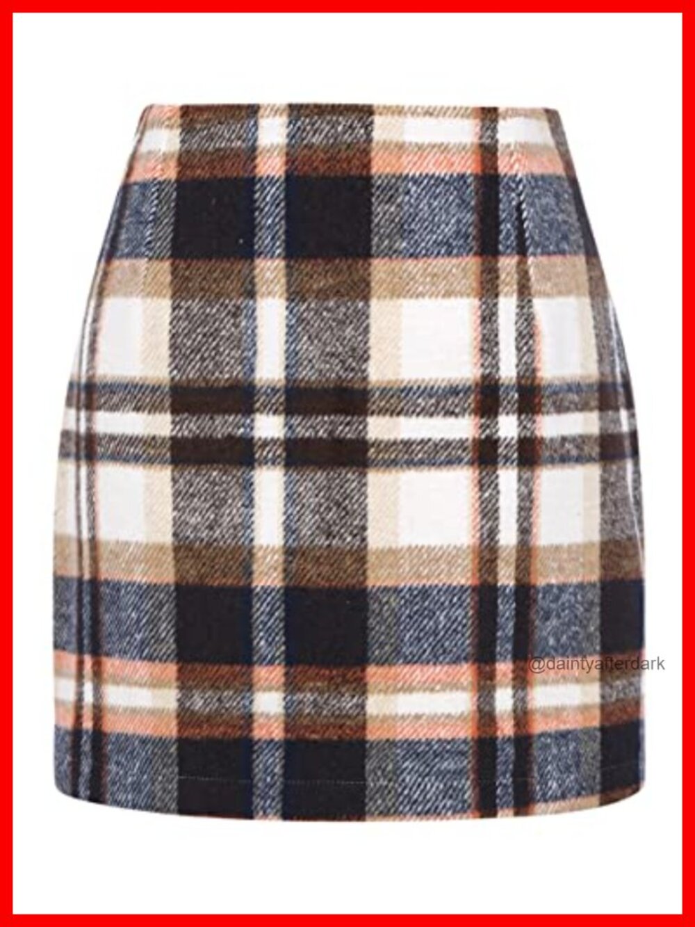 High Waist Plaid Bodycon Pencil Wool Mini Skirt A-Line Casual Fall Winter